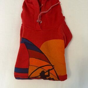 Aviator Nation Red Hoodie with Sunset Graphic